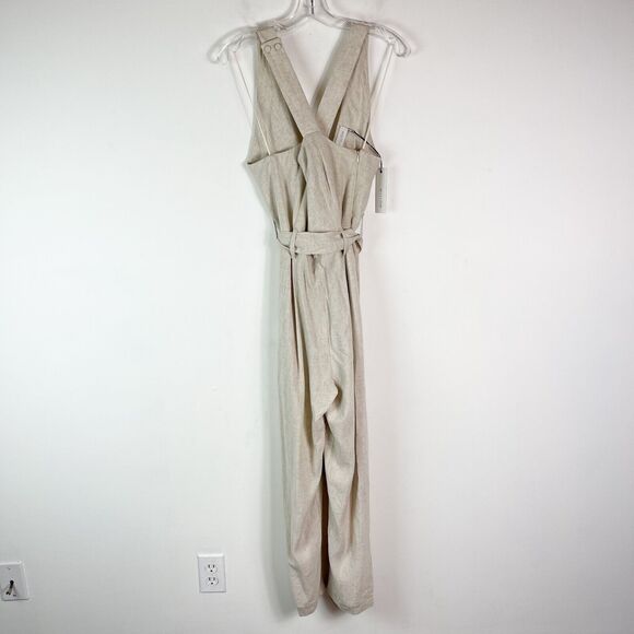 Willow Johnson NWOT Tan Belted Sleeveless Jumpsuit - Picture 2 of 5